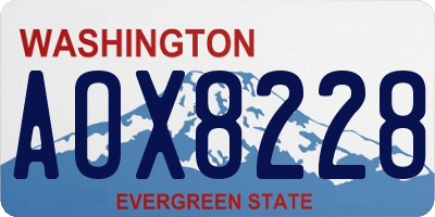 WA license plate AOX8228