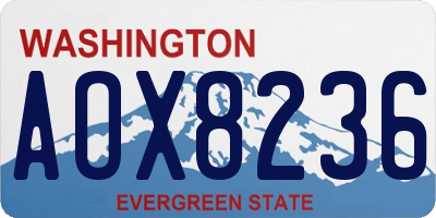 WA license plate AOX8236