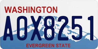 WA license plate AOX8251