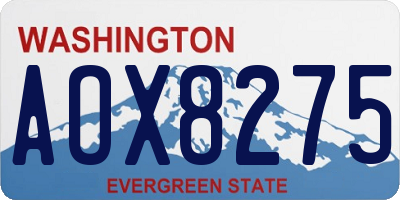 WA license plate AOX8275
