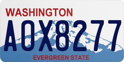 WA license plate AOX8277