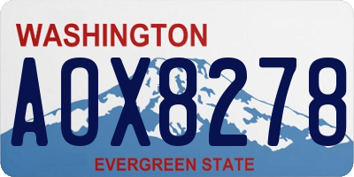 WA license plate AOX8278