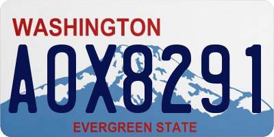 WA license plate AOX8291