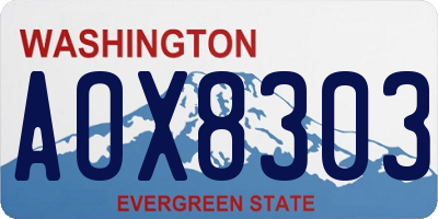 WA license plate AOX8303