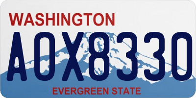 WA license plate AOX8330