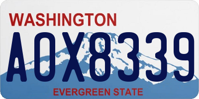 WA license plate AOX8339