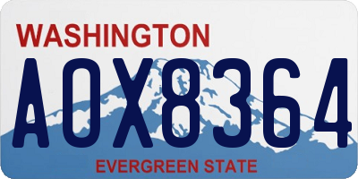 WA license plate AOX8364