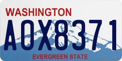 WA license plate AOX8371
