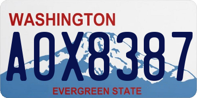 WA license plate AOX8387