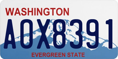 WA license plate AOX8391