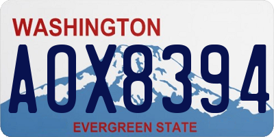 WA license plate AOX8394