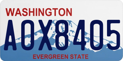 WA license plate AOX8405
