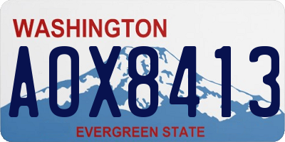 WA license plate AOX8413