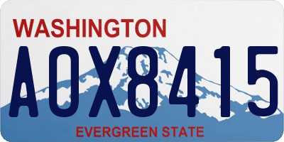 WA license plate AOX8415