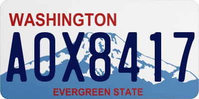 WA license plate AOX8417