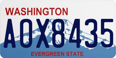 WA license plate AOX8435
