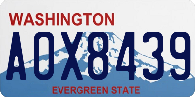 WA license plate AOX8439