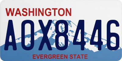 WA license plate AOX8446