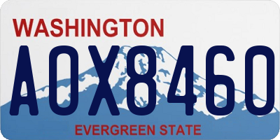 WA license plate AOX8460