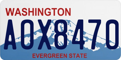 WA license plate AOX8470