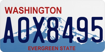 WA license plate AOX8495