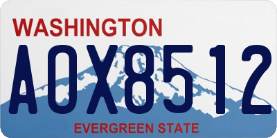 WA license plate AOX8512