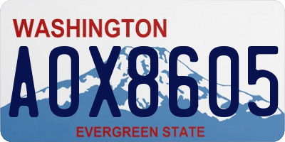WA license plate AOX8605