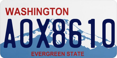 WA license plate AOX8610