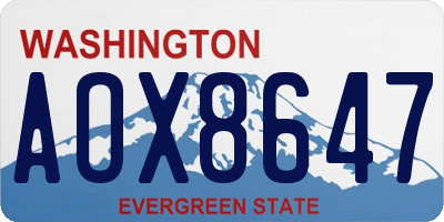 WA license plate AOX8647
