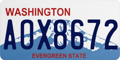 WA license plate AOX8672