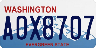 WA license plate AOX8707