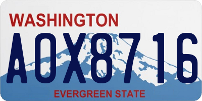 WA license plate AOX8716