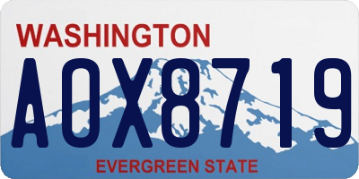 WA license plate AOX8719