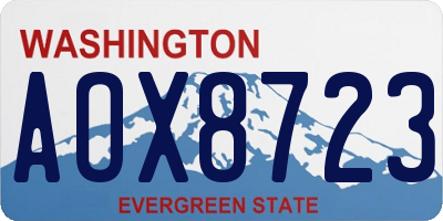WA license plate AOX8723