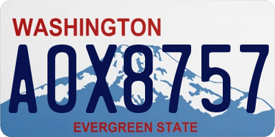 WA license plate AOX8757