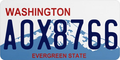 WA license plate AOX8766