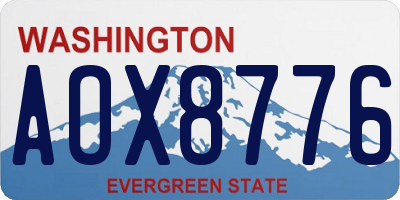 WA license plate AOX8776