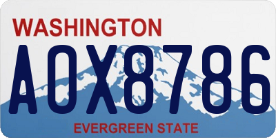 WA license plate AOX8786