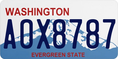 WA license plate AOX8787