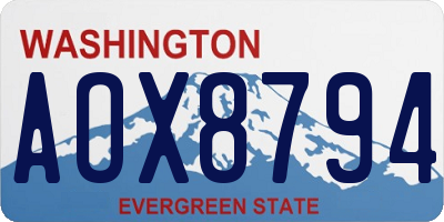 WA license plate AOX8794