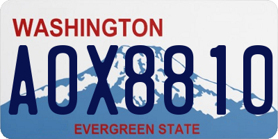 WA license plate AOX8810