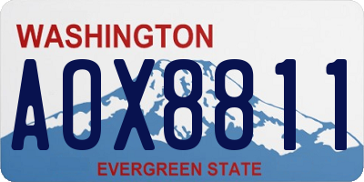 WA license plate AOX8811