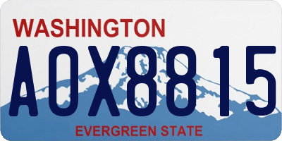 WA license plate AOX8815