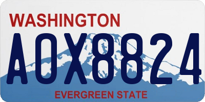 WA license plate AOX8824