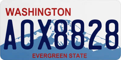 WA license plate AOX8828