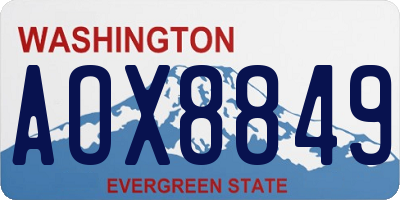 WA license plate AOX8849