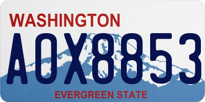 WA license plate AOX8853