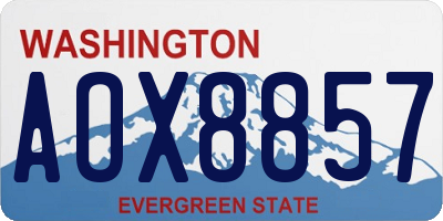 WA license plate AOX8857