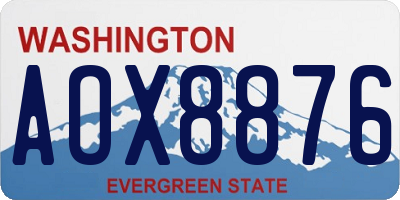 WA license plate AOX8876