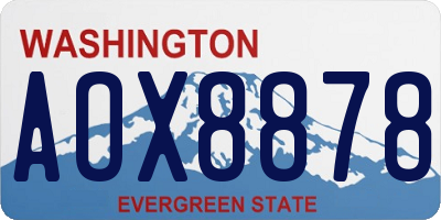 WA license plate AOX8878
